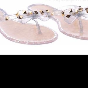Clear, Glitter Studded Jelly Sandals!